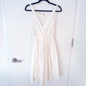 Prada women white mid-length cotton dress